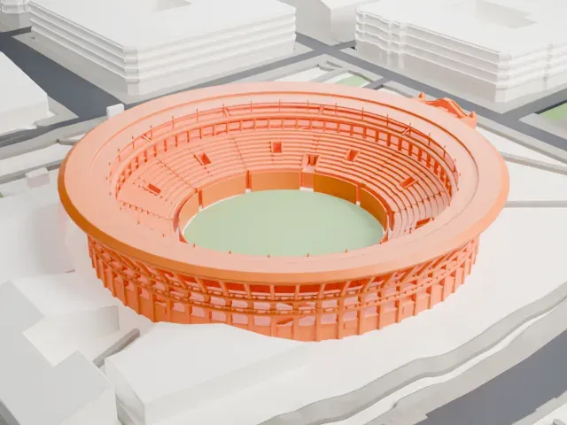 Plaza de Toros de Pamplona model, North view
