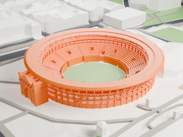 Plaza de Toros de Pamplona model, South view