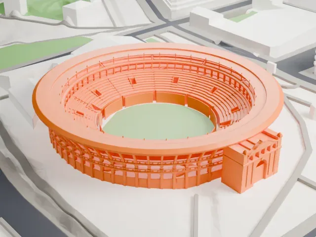 Plaza de Toros de Pamplona model, West view