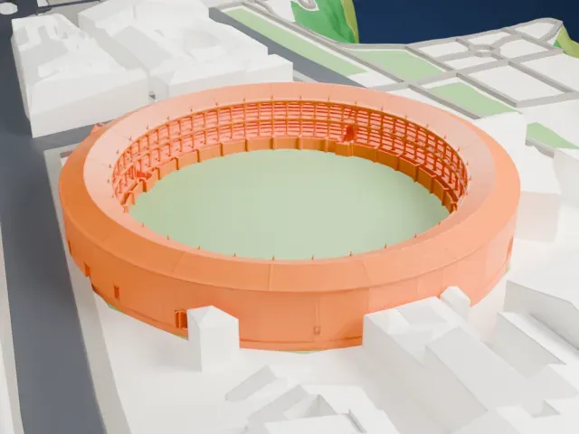 Plaza de Toros de Ronda model, North view