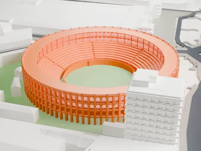 Plaza de Toros de Valencia model, East view