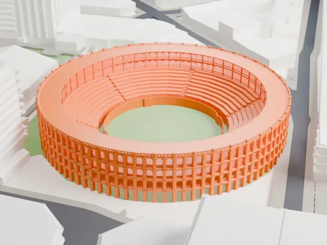 Plaza de Toros de Valencia model, North view