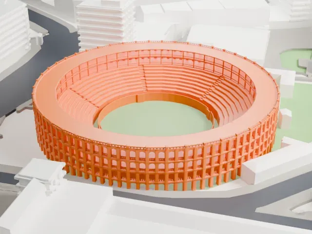 Plaza de Toros de Valencia model, West view