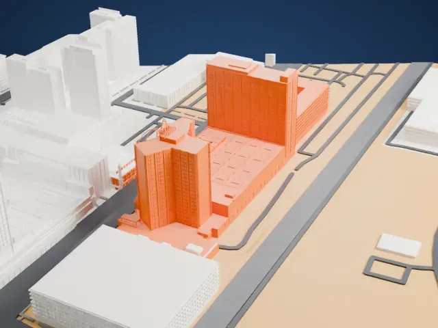 Plaza Hotel & Casino model, North view