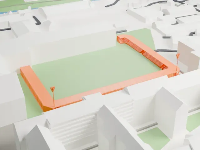 Plough Lane model, East view