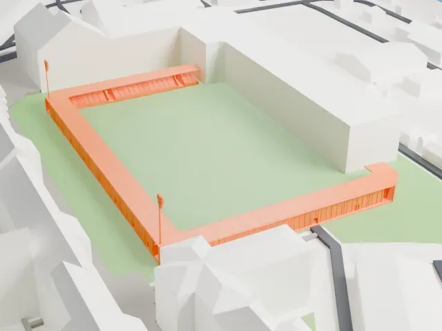 Plough Lane model, North view