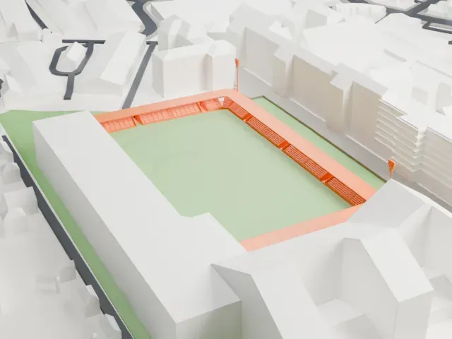 Plough Lane model, South view