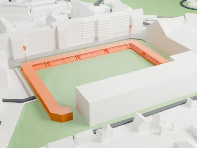 Plough Lane model, West view