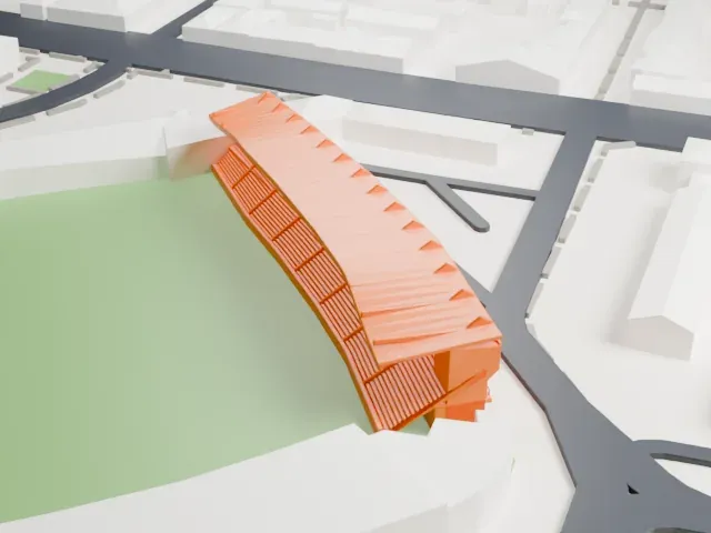 Podgorica City Stadium model, North view