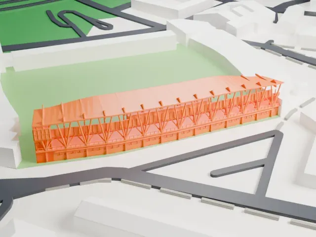 Podgorica City Stadium model, West view