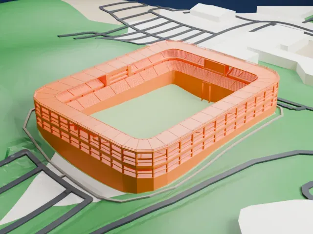Pohang Steel Yard model, East view