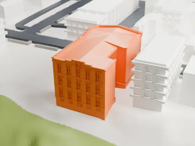 Pohlmann's Hall model, East view
