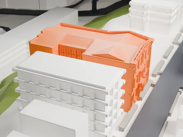 Pohlmann's Hall model, North view