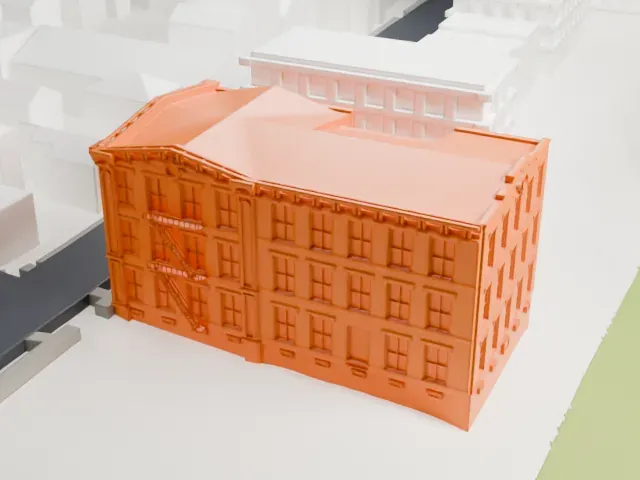 Pohlmann's Hall model, South view