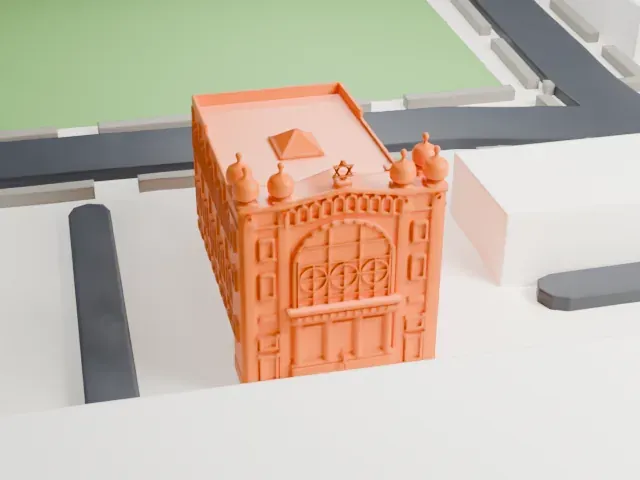Poile Zedek Synagogue model, East view