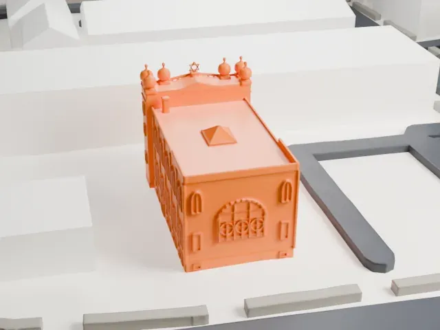 Poile Zedek Synagogue model, West view