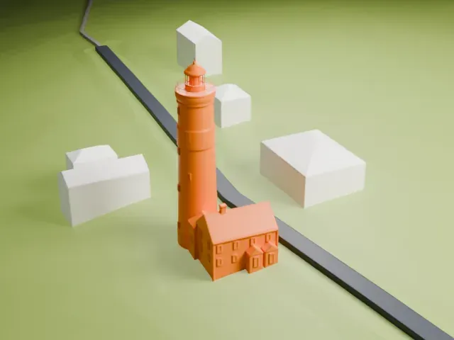 Point Amour Lighthouse model, East view