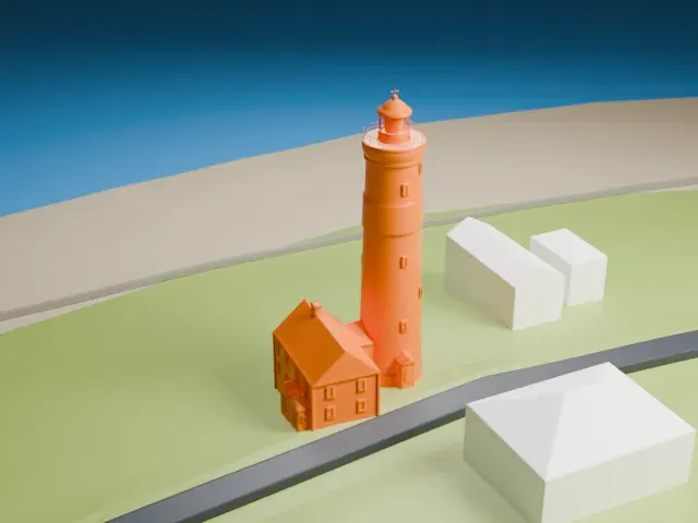 Point Amour Lighthouse model, North view