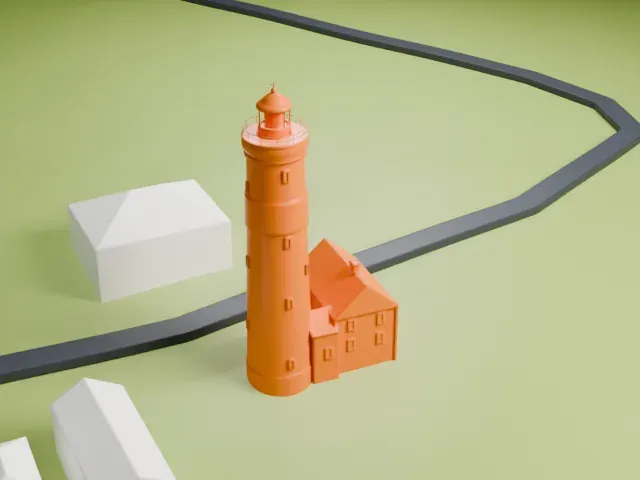 Point Amour Lighthouse model, South view