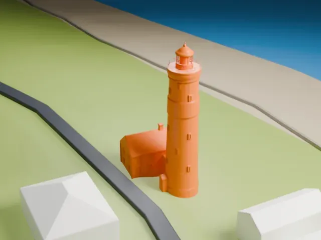 Point Amour Lighthouse model, West view
