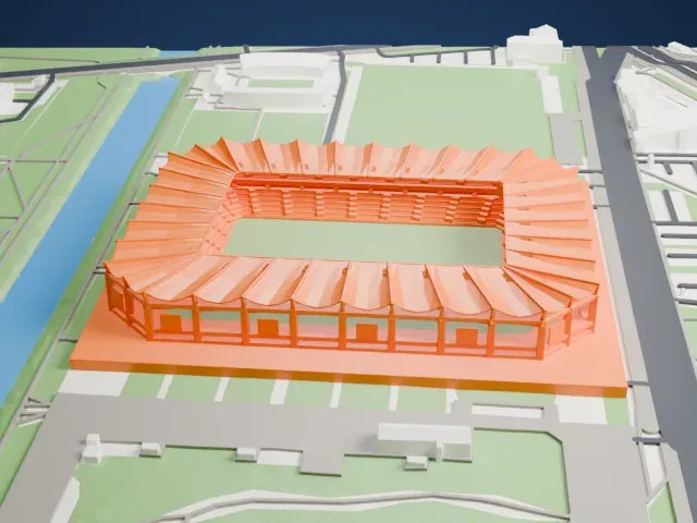 Polish Army Stadium model, East view
