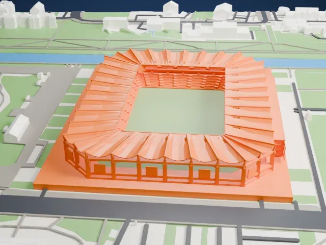 Polish Army Stadium model, North view
