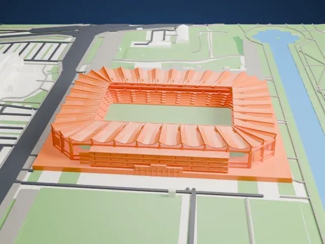 Polish Army Stadium model, West view