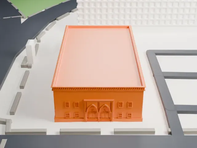 Polly Rosenbaum Building model, East view