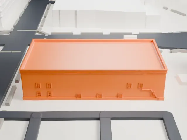 Polly Rosenbaum Building model, North view