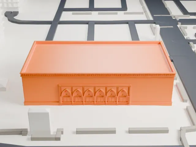 Polly Rosenbaum Building model, South view