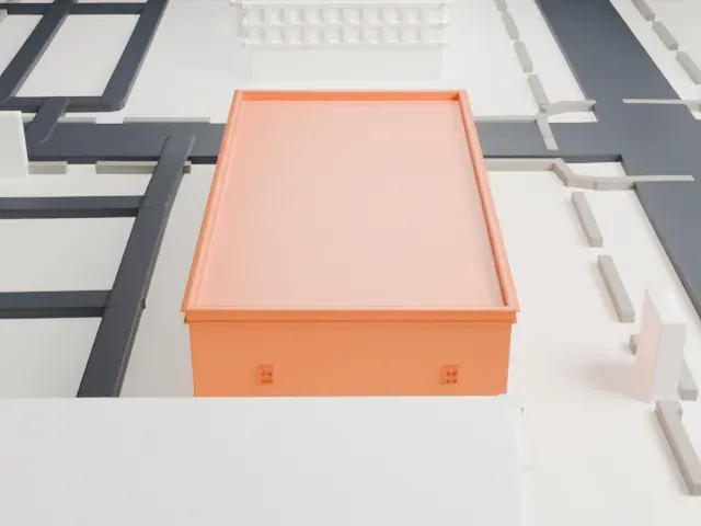 Polly Rosenbaum Building model, West view