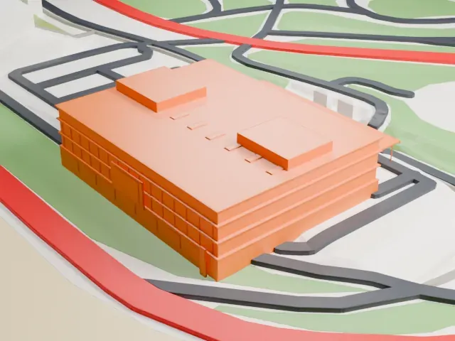 Porsche Experience Center Hockenheimring model, South view