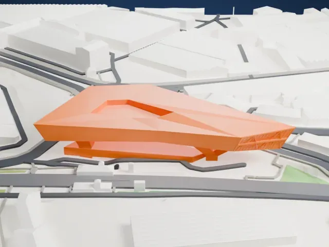 Porsche Museum model, South view