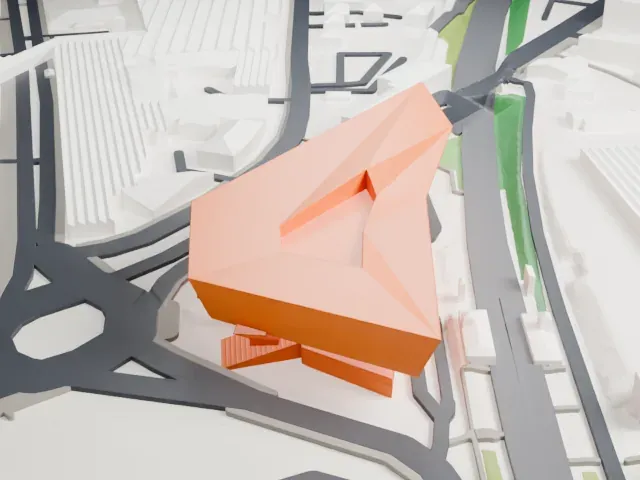 Porsche Museum model, West view
