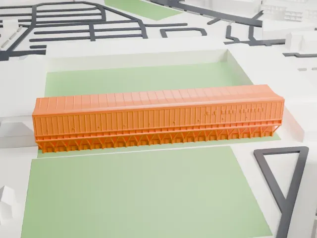 Portman Road model, West view