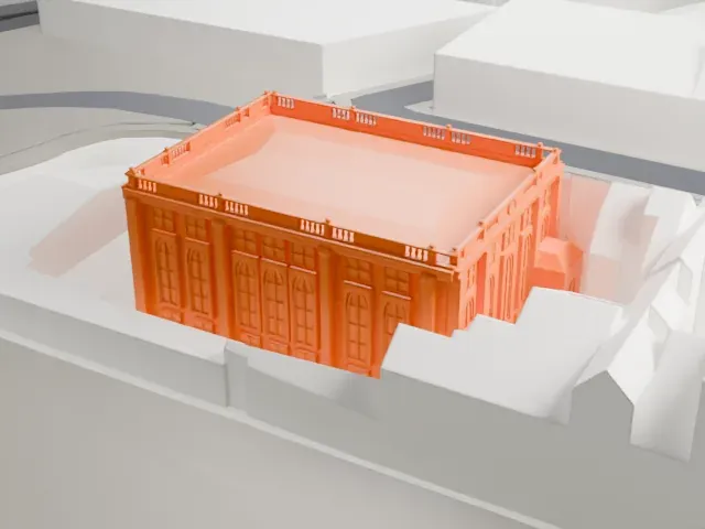 Portuguese Synagogue (Amsterdam) model, South view