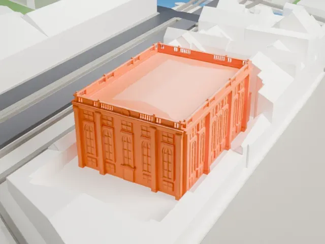 Portuguese Synagogue (Amsterdam) model, West view