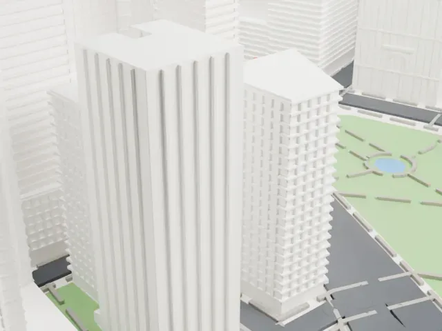 Potter Building model, East view