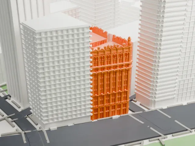 Potter Building model, North view