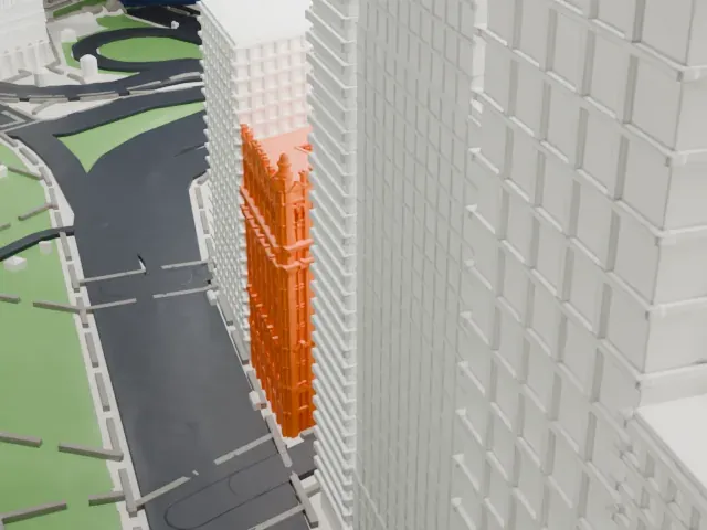Potter Building model, West view
