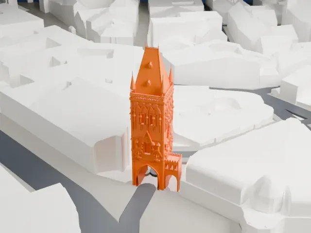 Powder Tower, Prague model, East view