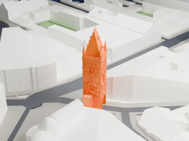 Powder Tower, Prague model, North view