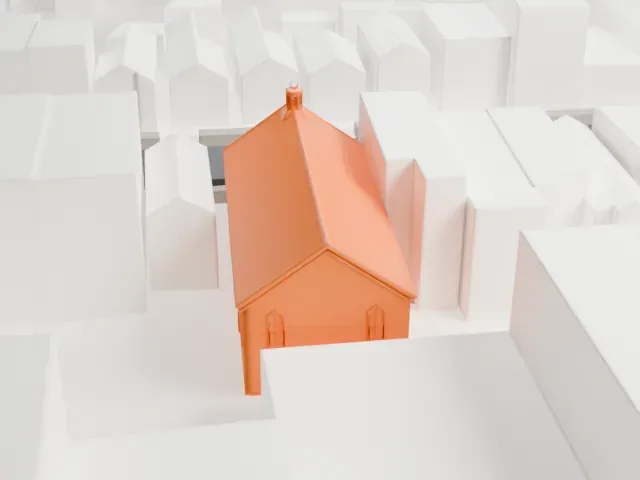 Powers Street Mosque model, South view