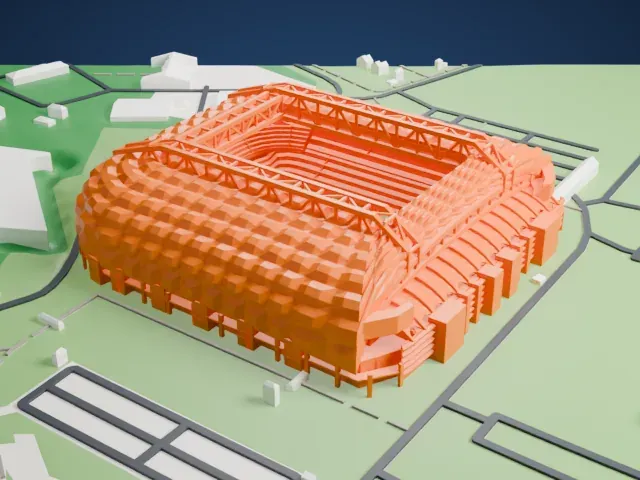 Poznań Stadium model, East view