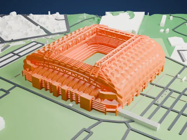 Poznań Stadium model, North view