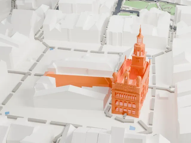 Poznań Town Hall model, East view