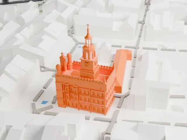 Poznań Town Hall model, North view