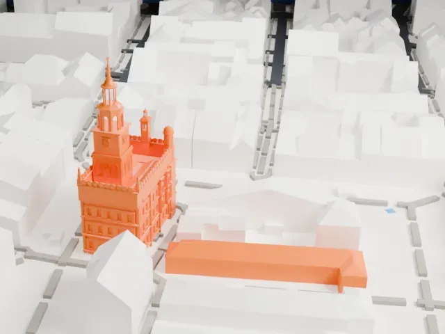 Poznań Town Hall model, West view