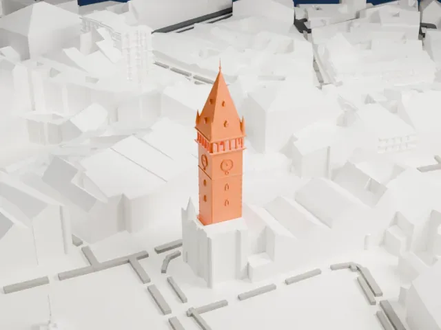 Prague Astronomical Clock model, North view