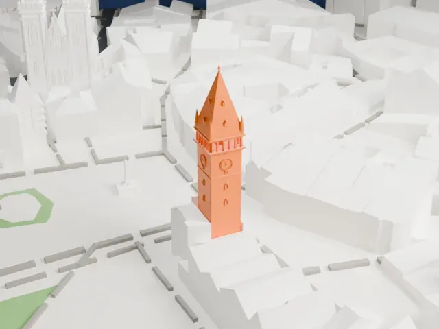 Prague Astronomical Clock model, West view